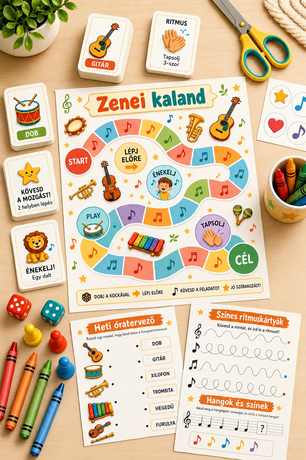 Színes, illusztrált kották